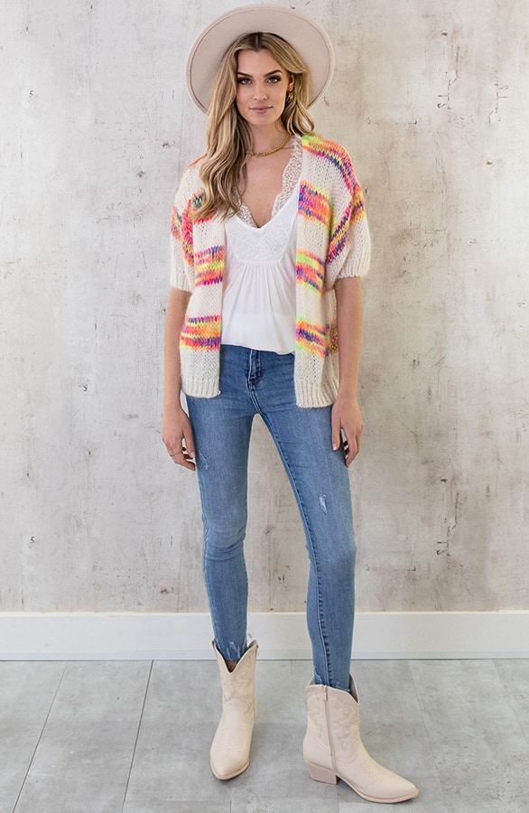 Multicolor Cardigan Mit Kurzem Arm, Shoparchiv, Foto 7