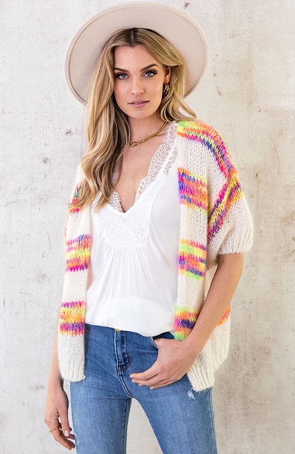 Multicolor Cardigan Mit Kurzem Arm, Shoparchiv, Foto 3