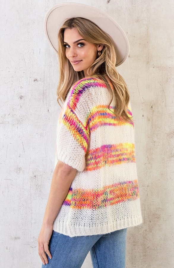 Multicolor Cardigan Mit Kurzem Arm, Shoparchiv