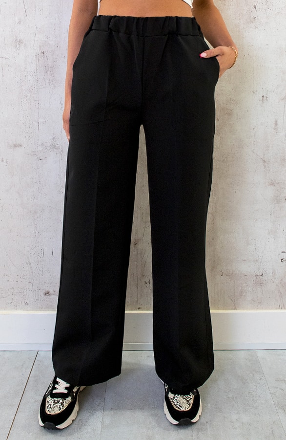 Palazzo Pants Dames Zwart – shoparchief