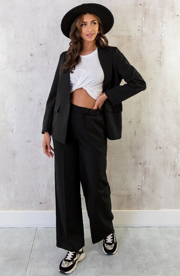 Palazzo Pants Dames Zwart – shoparchief, foto 5