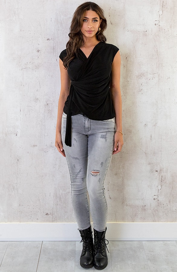 Crop Top Twist Zwart – shoparchief, foto 6
