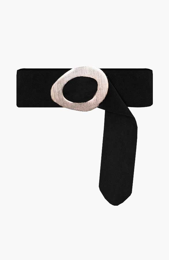 Suede Riem Gouden Gesp Zwart – shoparchief