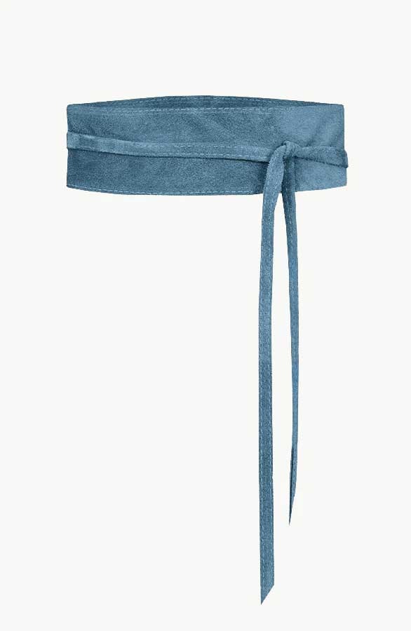 Suede Wikkelriem Jeansblauw – shoparchief