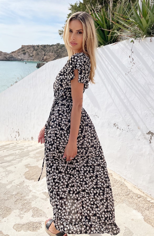 Bloemenprint Jurk Midi Taupe – shoparchief, foto 5