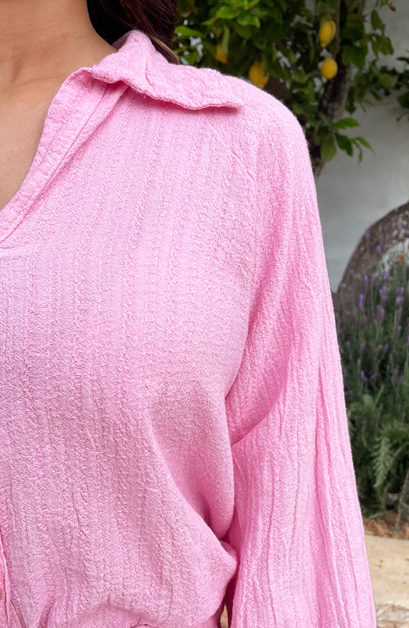 Blouse Katoen Feminine Roze – shoparchief, foto 8