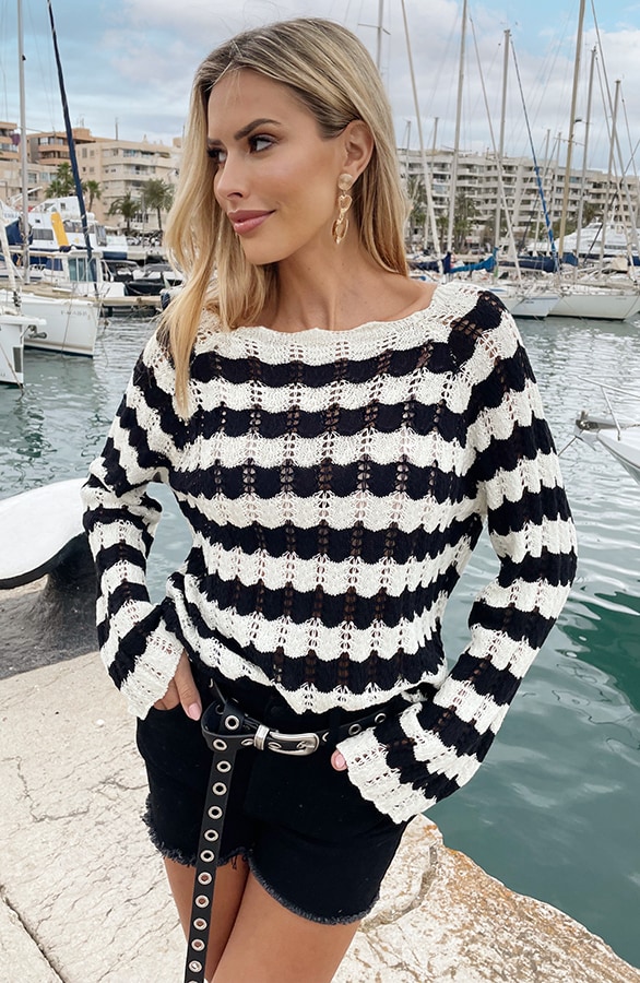 Crochet Top Zwart Ecru – shoparchief