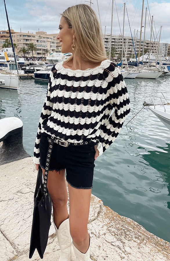 Crochet Top Zwart Ecru – shoparchief, foto 4