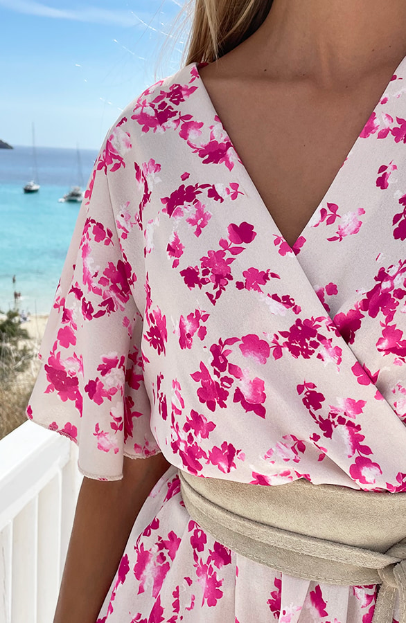 Florence Flower Print Jurk Beige – shoparchief, foto 4