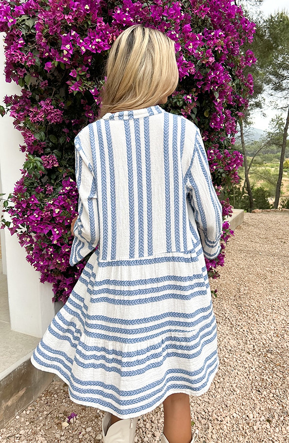 Kelim Tuniek Katoen Jeansblauw – shoparchief, foto 10