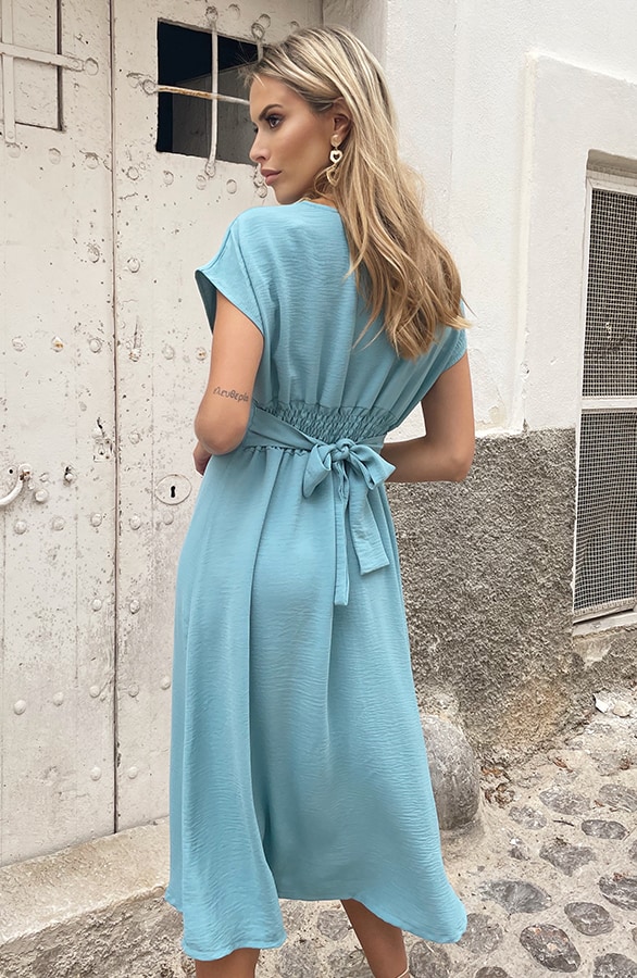 Midi Knopen Jurk Sevilla Mint – shoparchief, foto 5