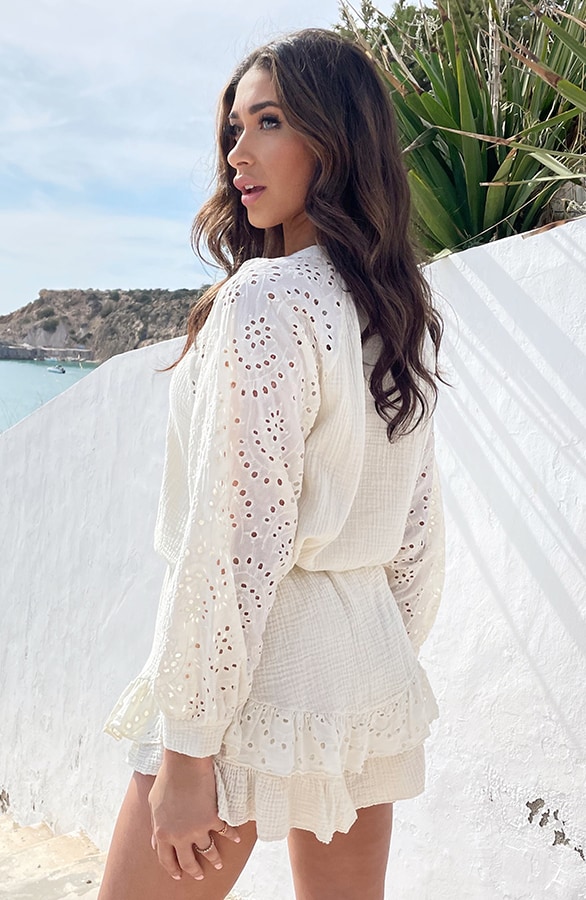 Mousseline Blouse Embroidery Ecru – shoparchief, foto 5