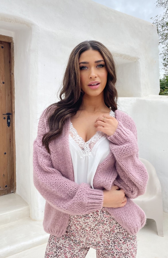 Oversized Knitted Vest Dust Roze – shoparchief, foto 5
