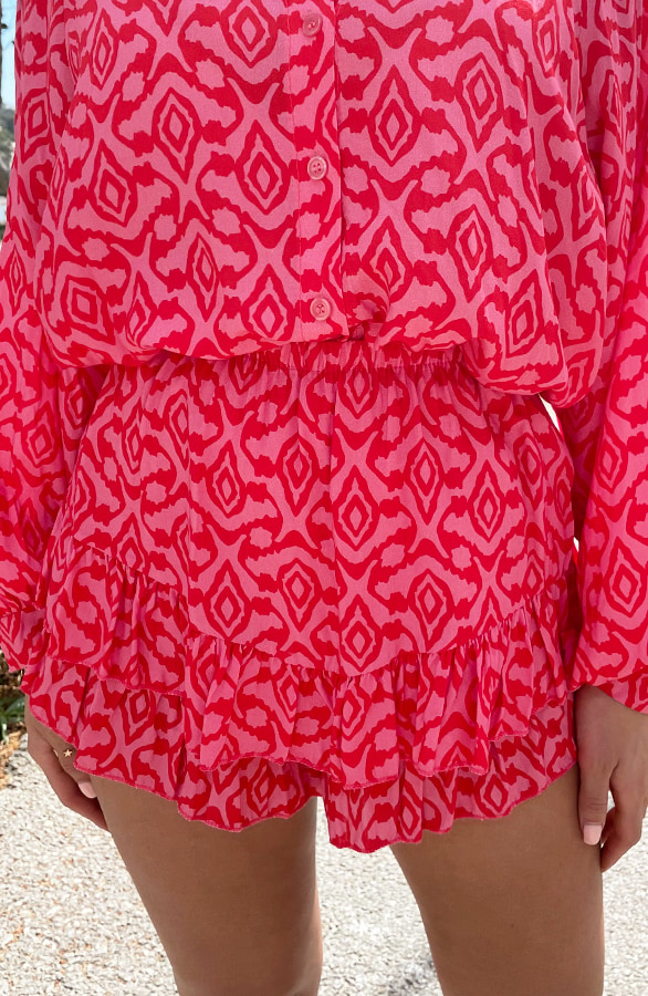 Print Skort Roze Rood – shoparchief