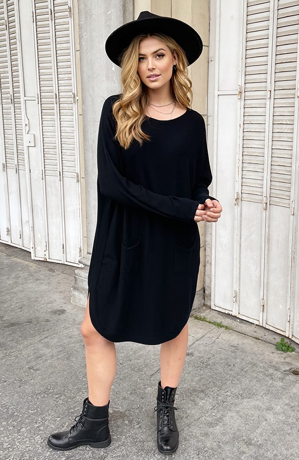 Comfy Trui Lang Zwart – shoparchief, foto 3