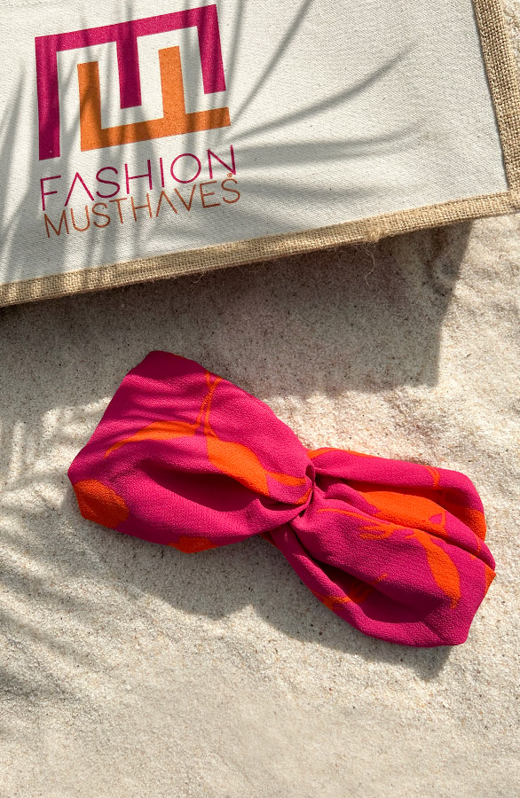 Haarband Print Roze Oranje – shoparchief