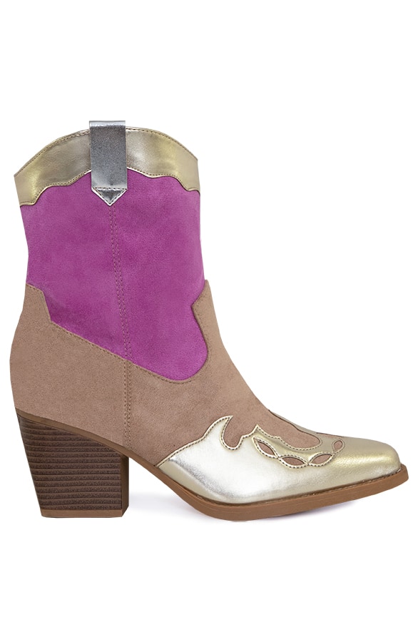 Luxury Metallic Westernboots Gold Magenta – shoparchief