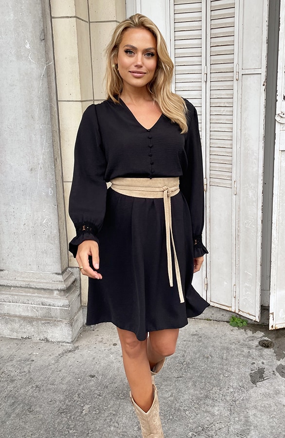 Romantic Lace Dress Black – shoparchief, foto 4