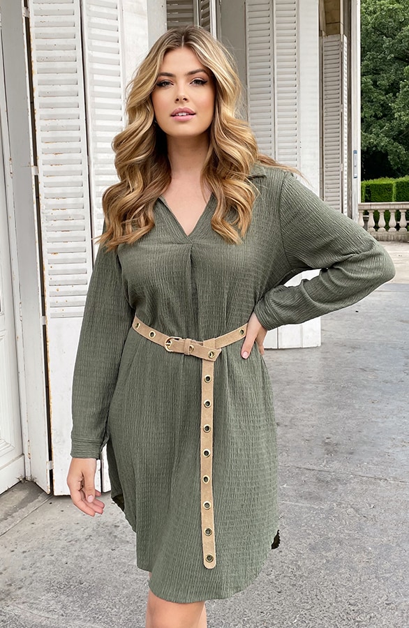Smocked Blouse Dress Army – shoparchief, foto 3