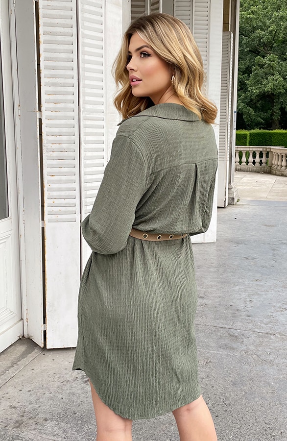 Smocked Blouse Dress Army – shoparchief, foto 6