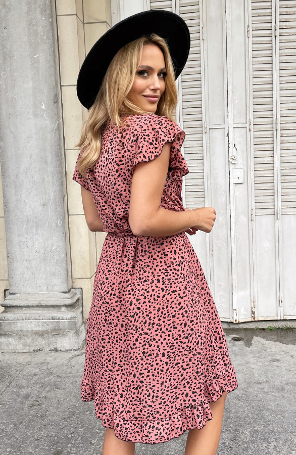 Wikkel Jurk Cheetah Koraal – shoparchief, foto 6