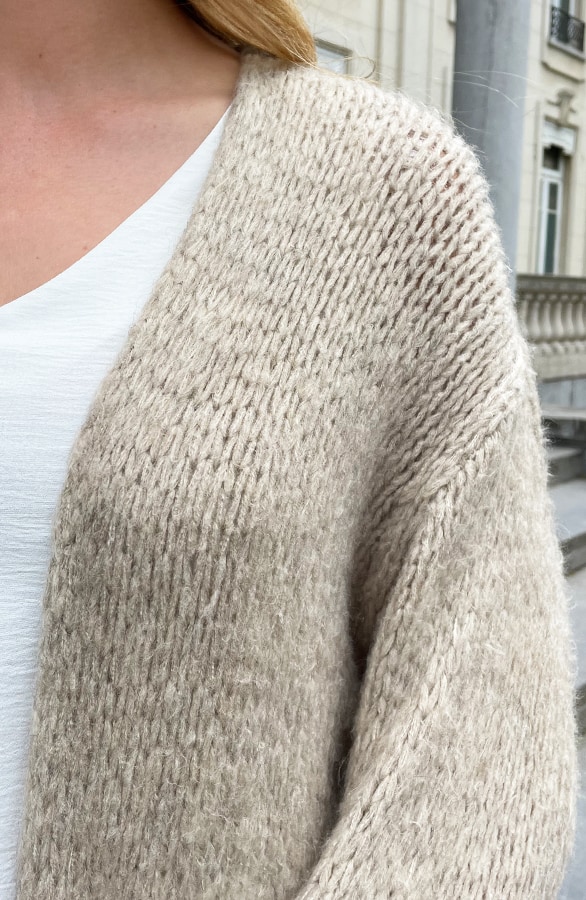 Oversized Knitted Vest Taupe – shoparchief, foto 6