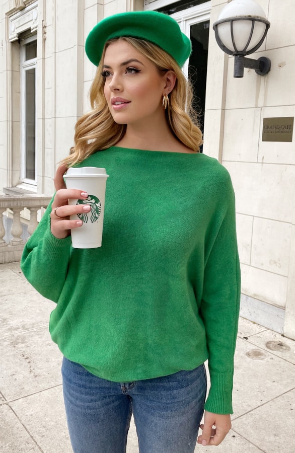 Oversized Soft Trui Green – shoparchief, foto 4