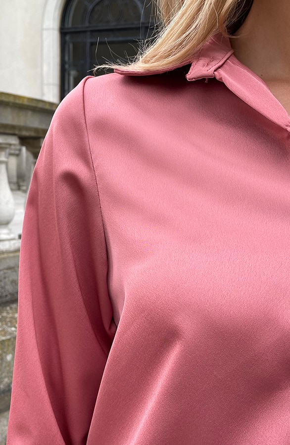 Silk Oversized Blouse Dust Roze – shoparchief, foto 6