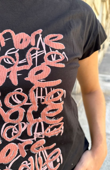 Amore T-Shirt Zwart Dust Roze – shoparchief, foto 5