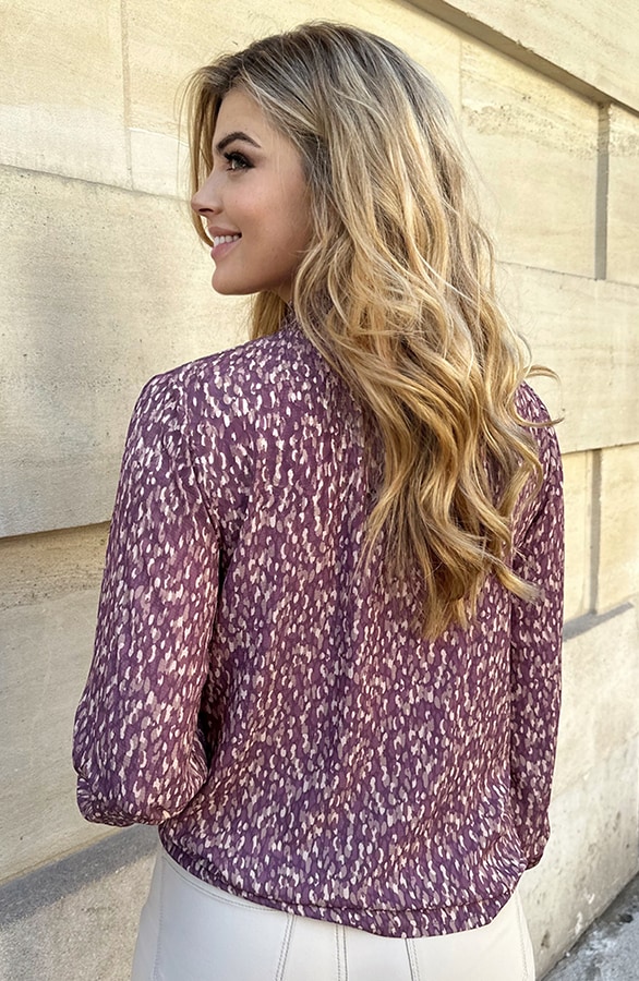Col Blouse Print Mauve – shoparchief, foto 5