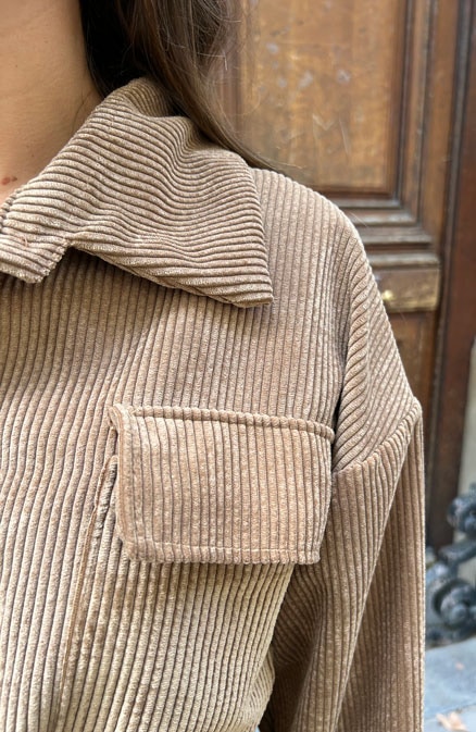 Corduroy Maxi Jurk Met Knopen Camel – shoparchief, foto 4