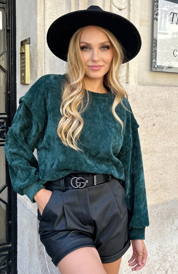 Corduroy Trui Emerald – shoparchief