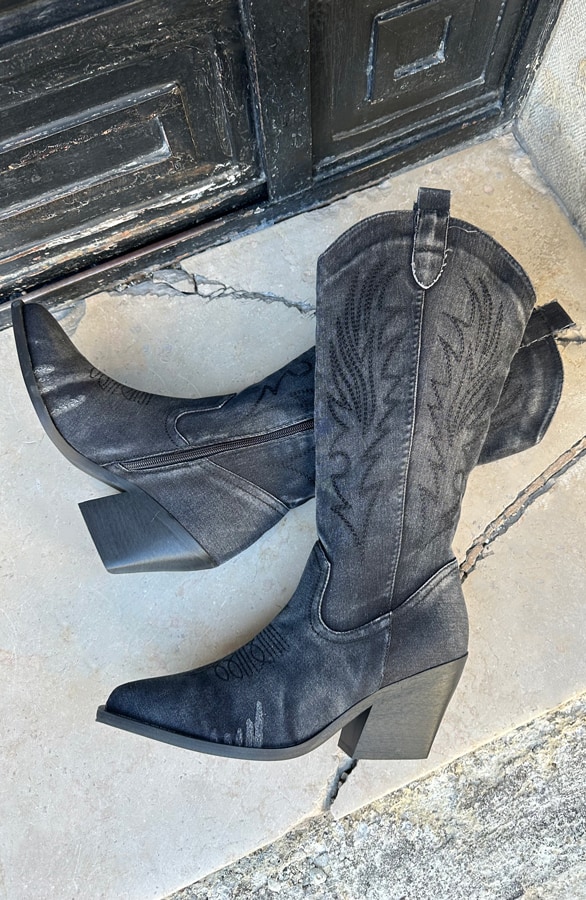 Cowboy Stiefel Denim Schwarz, Shoparchiv