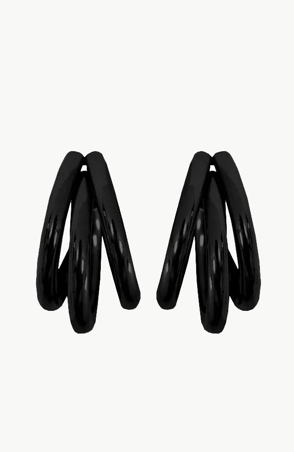 Creool Triple Oorbellen Zwart – shoparchief