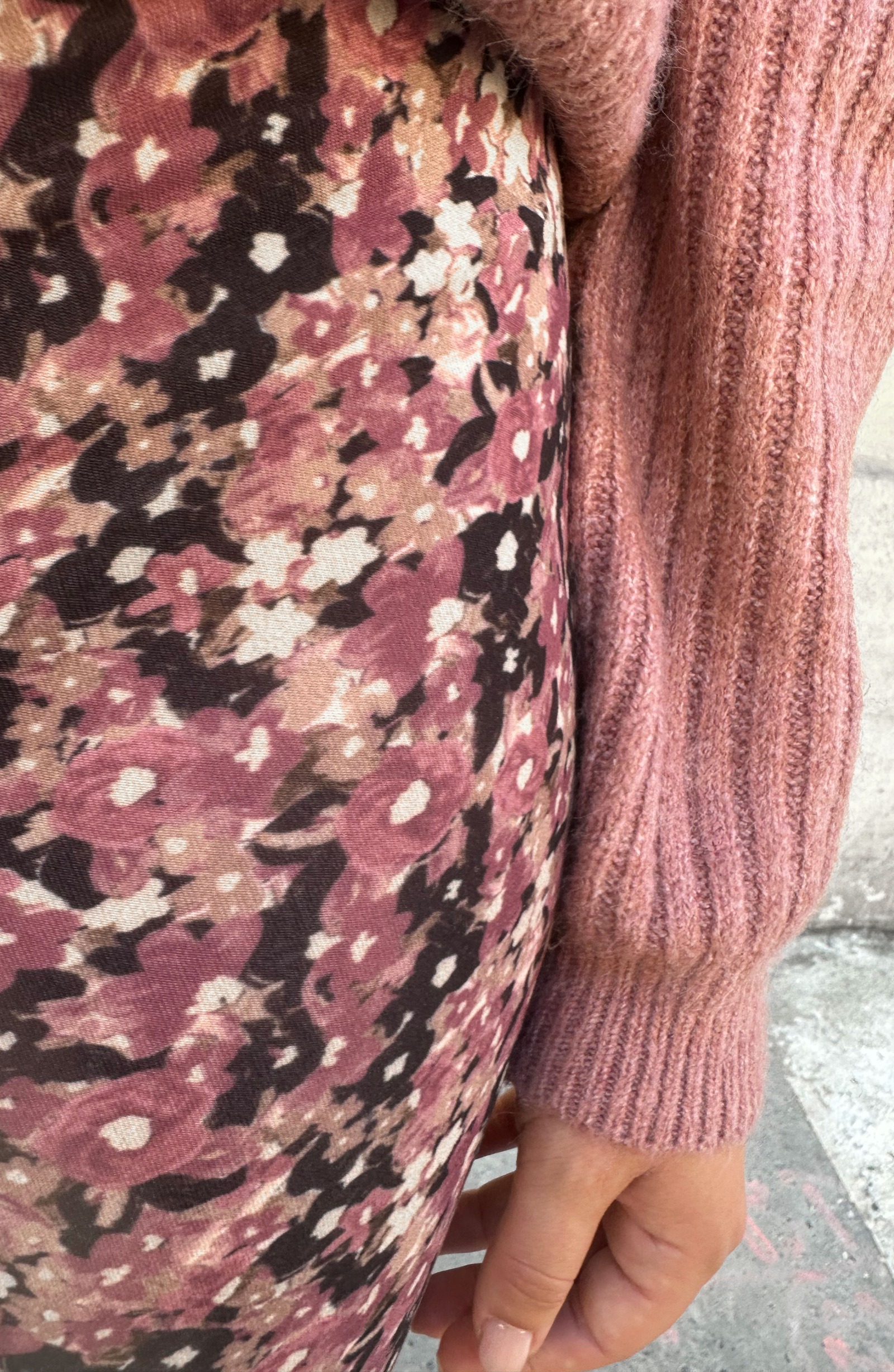 Flared Broek Bloemenprint Dust Roze – shoparchief, foto 6