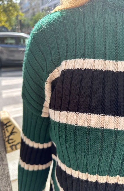 Gebreide Strepen Jurk Smaragd – shoparchief, foto 8