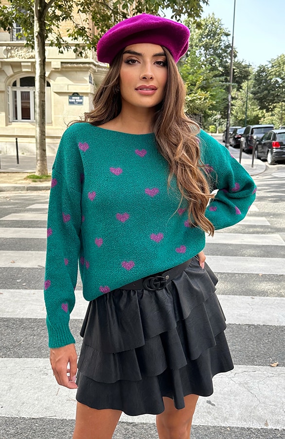 Herzchen Knitted Pullover Petrol, Shoparchiv, Foto 4