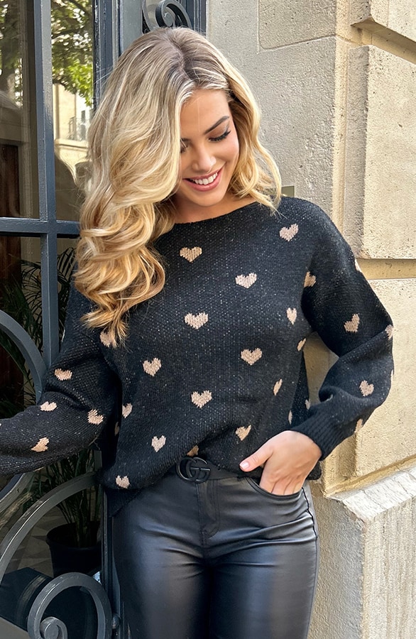 Hartjes Knitted Trui Zwart – shoparchief, foto 3