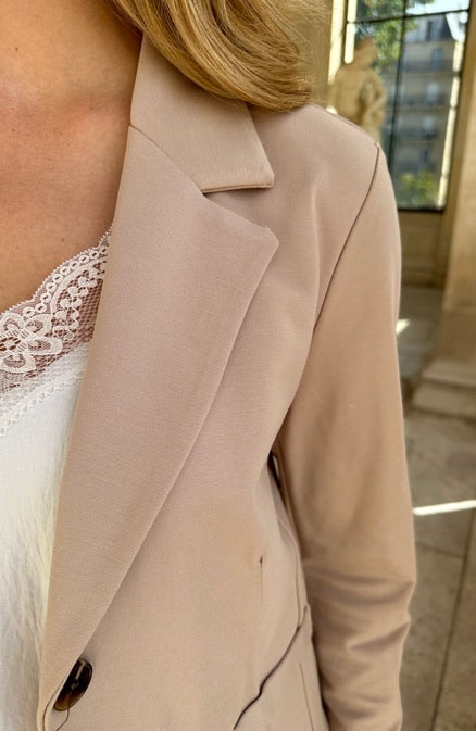 Jersey Blazer Stretch Beige – shoparchief, foto 8