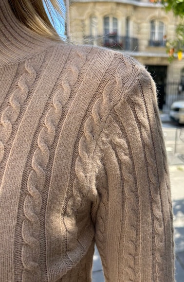 Kabel Gebreide Jurk Taupe – shoparchief, foto 5