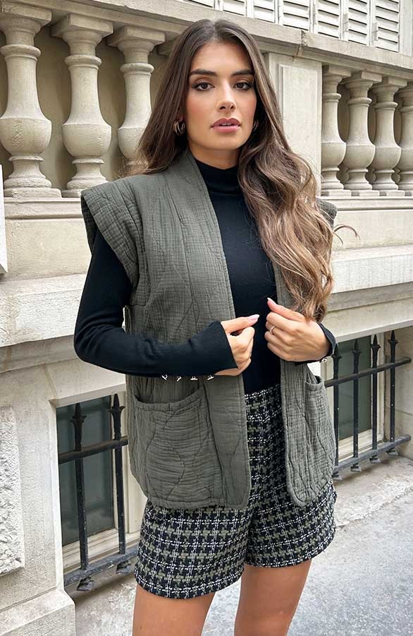 Katoenen Dames Gilet Army – shoparchief, foto 7