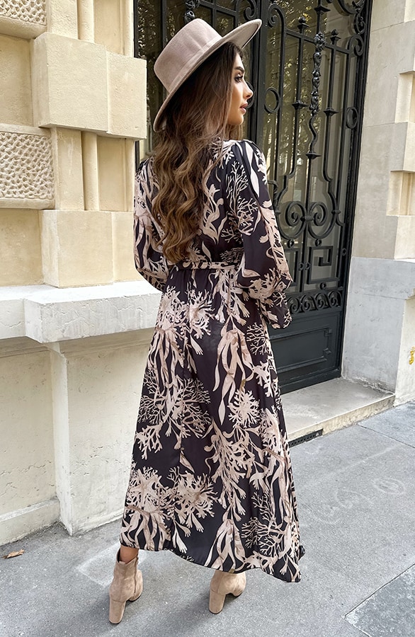 Maxi Jurk Flower Zwart – shoparchief, foto 5