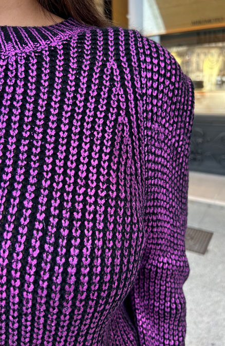 Metallic Trui Met Schouderdetail Paars – truien, foto 7