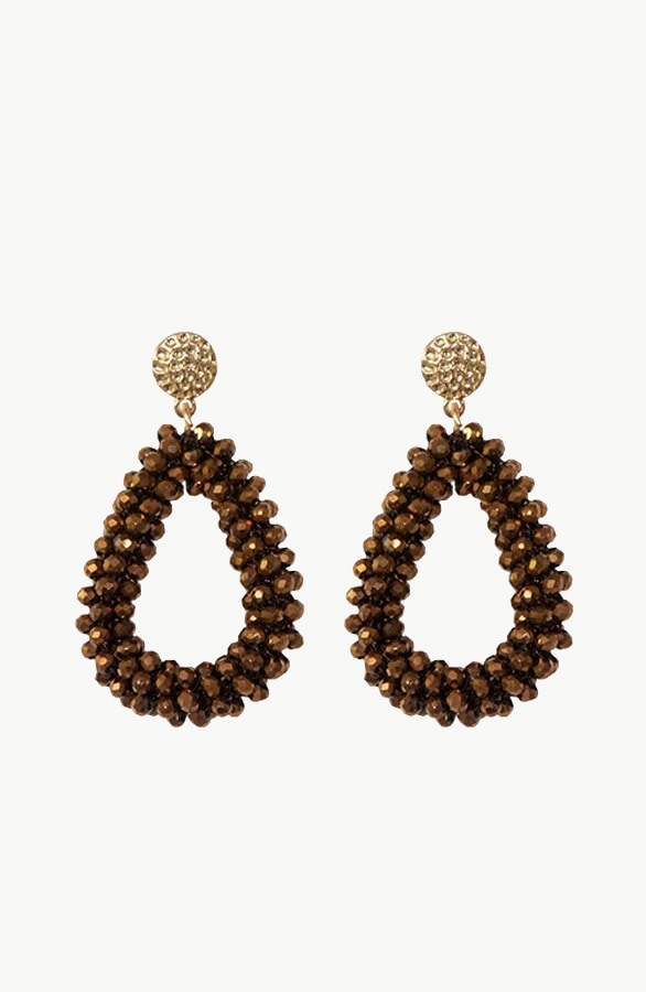 Oval Luxury Oorbellen Brown – shoparchief