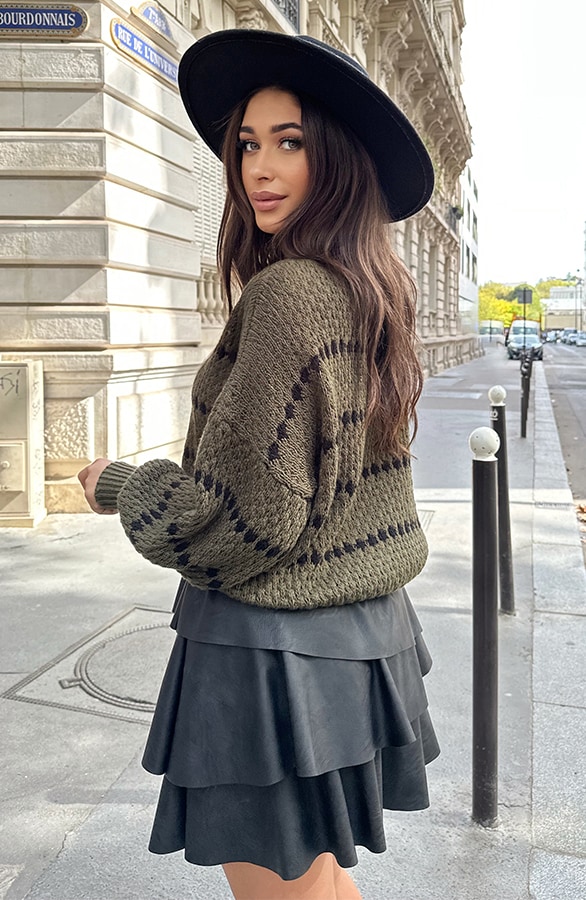 Oversized Stipjes Trui Army – shoparchief, foto 4