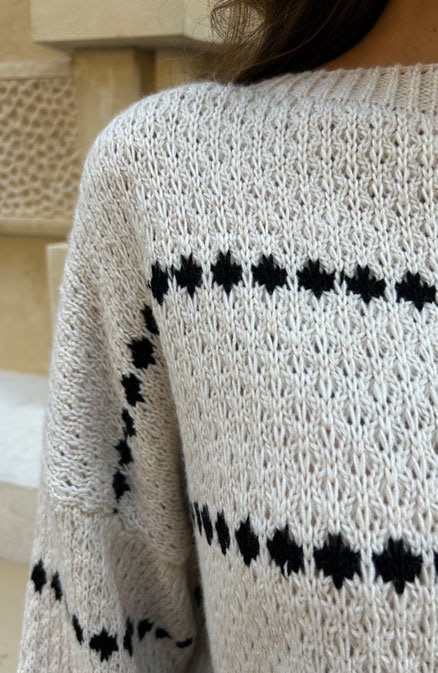 Oversized Stipjes Trui Creme – shoparchief, foto 10