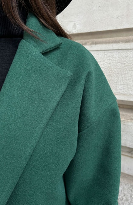 Oversized Stripe Coat Smaragd – shoparchief, foto 8