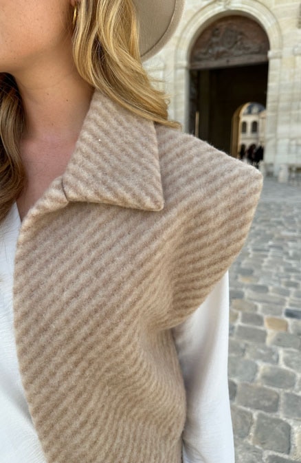 Oversized Woven Gilet Beige – vesten, foto 8