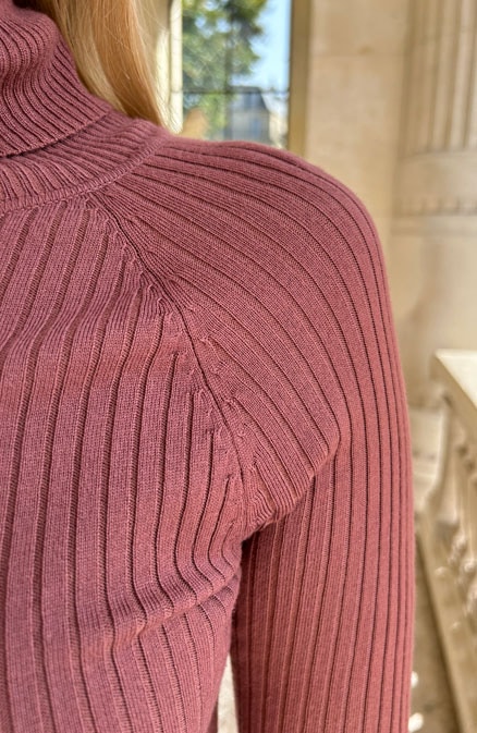 Ribstof Jurk Met Col Dust Pink – shoparchief, foto 9