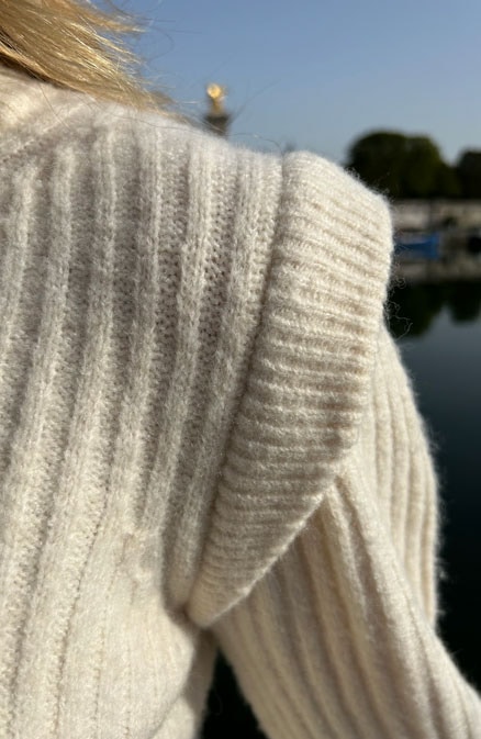 Soft Knitted Detail Trui Creme – shoparchief, foto 8